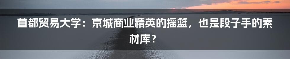 首都贸易大学：京城商业精英的摇篮，也是段子手的素材库？