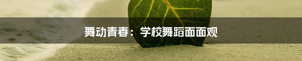 舞动青春：学校舞蹈面面观