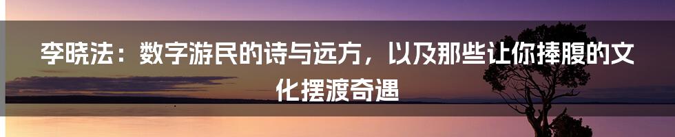 李晓法：数字游民的诗与远方，以及那些让你捧腹的文化摆渡奇遇