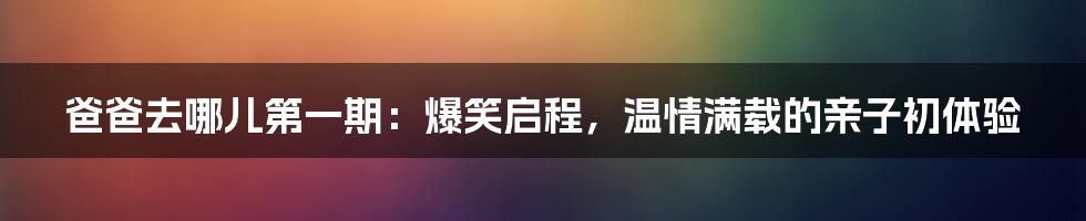 爸爸去哪儿第一期:爆笑启程,温情满载的亲子初体验