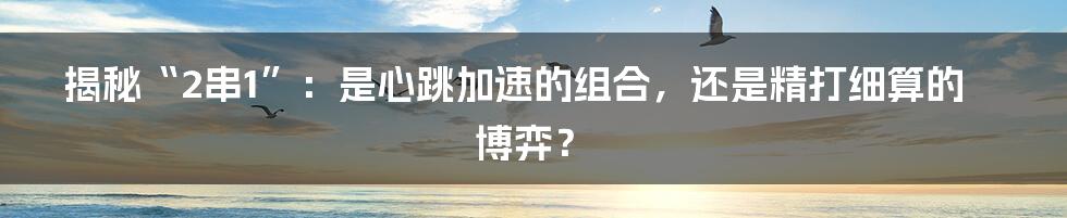 揭秘“2串1”:是心跳加速的组合,还是精打细算的博弈?