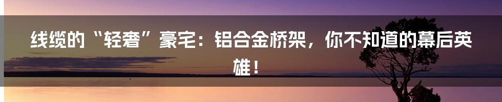 线缆的“轻奢”豪宅:铝合金桥架,你不知道的幕后英雄!