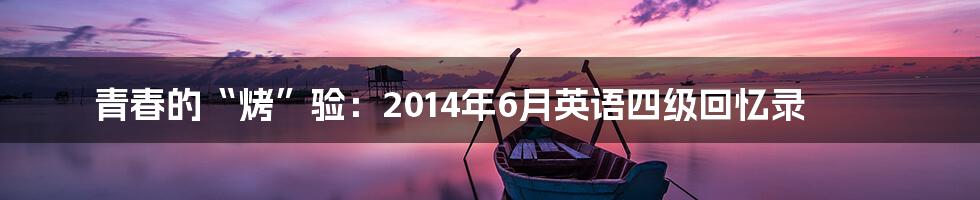 青春的“烤”验:2014年6月英语四级回忆录