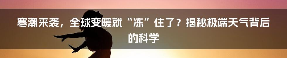 寒潮来袭,全球变暖就“冻”住了?揭秘极端天气背后的科学