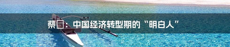 蔡昉:中国经济转型期的“明白人”