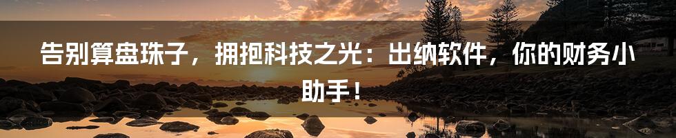 告别算盘珠子,拥抱科技之光:出纳软件,你的财务小助手!