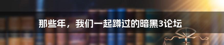 那些年,我们一起蹲过的暗黑3论坛