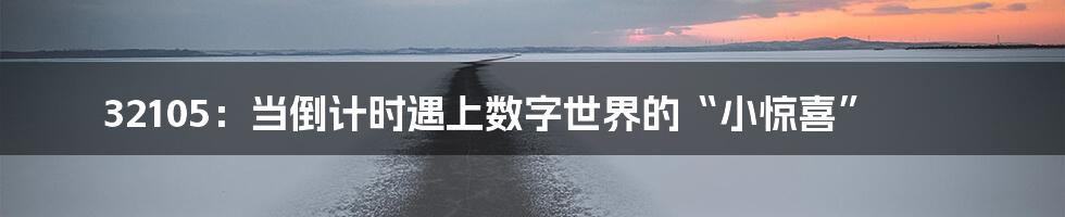 32105:当倒计时遇上数字世界的“小惊喜”