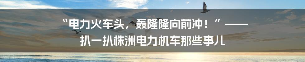 “电力火车头,轰隆隆向前冲!”—— 扒一扒株洲电力机车那些事儿