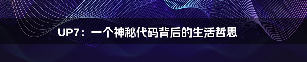 UP7:一个神秘代码背后的生活哲思