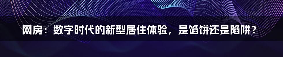 网房：数字时代的新型居住体验，是馅饼还是陷阱？
