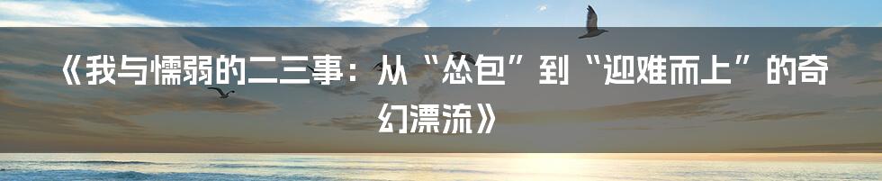 《我与懦弱的二三事:从“怂包”到“迎难而上”的奇幻漂流》