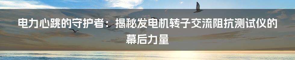 电力心跳的守护者:揭秘发电机转子交流阻抗测试仪的幕后力量
