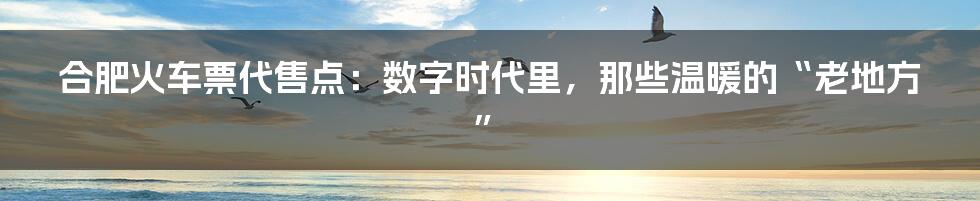 合肥火车票代售点:数字时代里,那些温暖的“老地方”