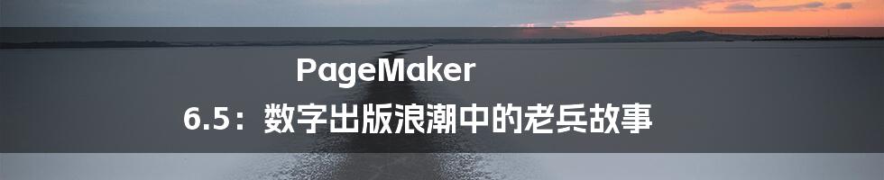 PageMaker 6.5:数字出版浪潮中的老兵故事