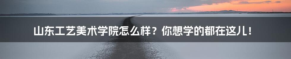 山东工艺美术学院怎么样？你想学的都在这儿！