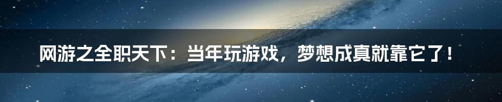 网游之全职天下:当年玩游戏,梦想成真就靠它了!