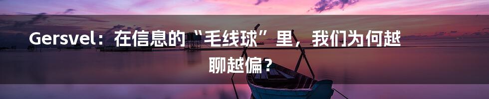 Gersvel:在信息的“毛线球”里,我们为何越聊越偏?