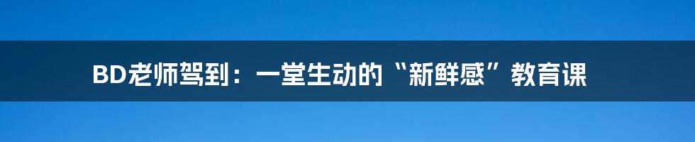 BD老师驾到:一堂生动的“新鲜感”教育课