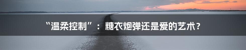 “温柔控制”:糖衣炮弹还是爱的艺术?