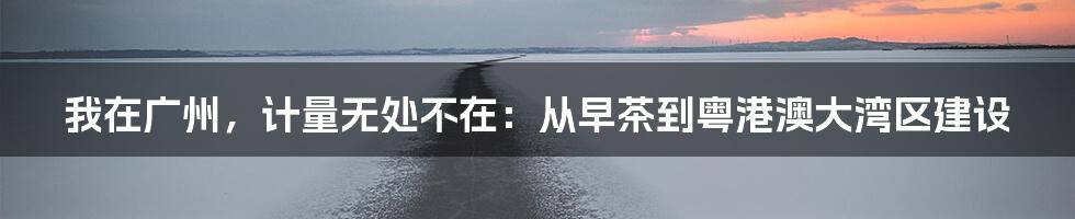 我在广州,计量无处不在:从早茶到粤港澳大湾区建设