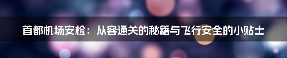 首都机场安检：从容通关的秘籍与飞行安全的小贴士
