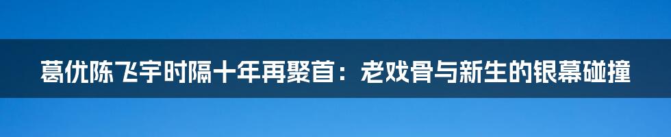 葛优陈飞宇时隔十年再聚首:老戏骨与新生的银幕碰撞