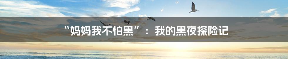 “妈妈我不怕黑”：我的黑夜探险记