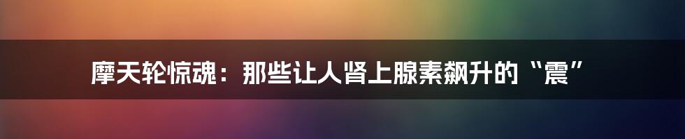 摩天轮惊魂：那些让人肾上腺素飙升的“震”