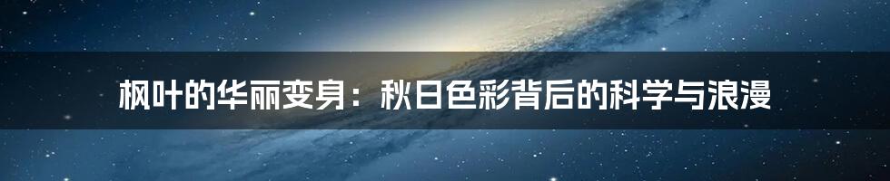 枫叶的华丽变身:秋日色彩背后的科学与浪漫