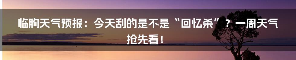 临朐天气预报:今天刮的是不是“回忆杀”?一周天气抢先看!