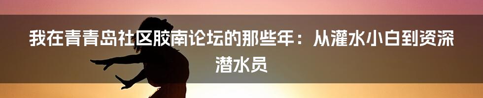 我在青青岛社区胶南论坛的那些年:从灌水小白到资深潜水员
