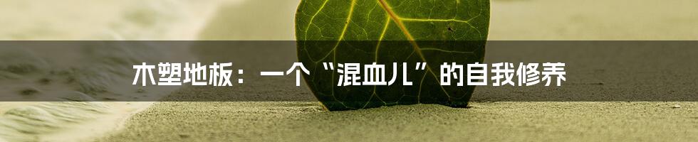 木塑地板:一个“混血儿”的自我修养