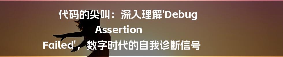 代码的尖叫:深入理解'Debug Assertion Failed',数字时代的自我诊断信号