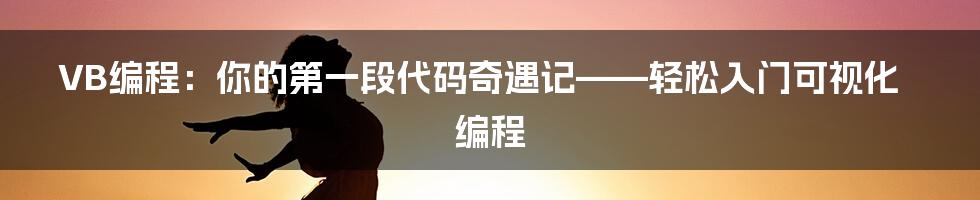 VB编程:你的第一段代码奇遇记——轻松入门可视化编程
