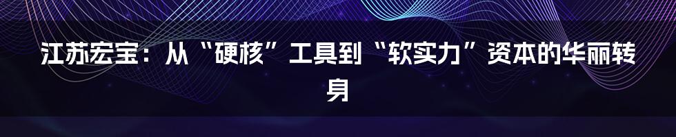江苏宏宝:从“硬核”工具到“软实力”资本的华丽转身