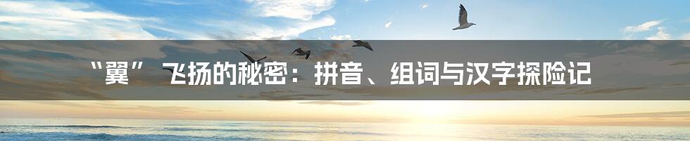 “翼” 飞扬的秘密:拼音、组词与汉字探险记