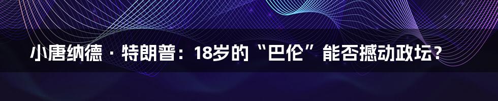 小唐纳德·特朗普:18岁的“巴伦”能否撼动政坛?