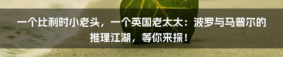 一个比利时小老头,一个英国老太太:波罗与马普尔的推理江湖,等你来探!