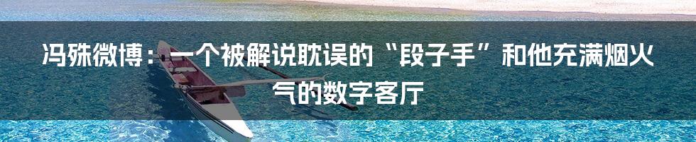 冯殊微博：一个被解说耽误的“段子手”和他充满烟火气的数字客厅