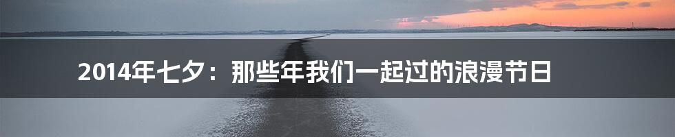 2014年七夕:那些年我们一起过的浪漫节日