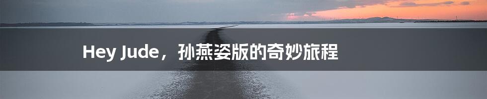 Hey Jude,孙燕姿版的奇妙旅程
