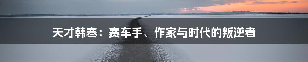 天才韩寒:赛车手、作家与时代的叛逆者