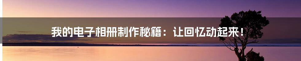 我的电子相册制作秘籍：让回忆动起来！