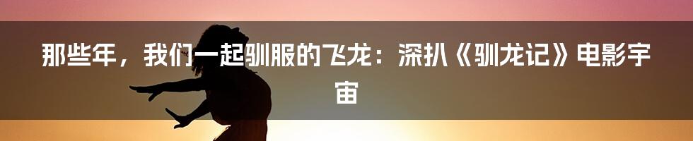 那些年,我们一起驯服的飞龙:深扒《驯龙记》电影宇宙