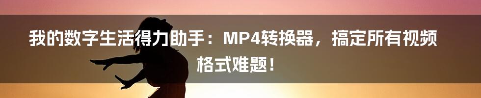 我的数字生活得力助手:MP4转换器,搞定所有视频格式难题!