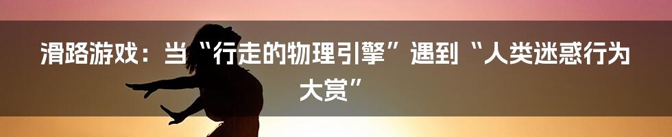 滑路游戏:当“行走的物理引擎”遇到“人类迷惑行为大赏”
