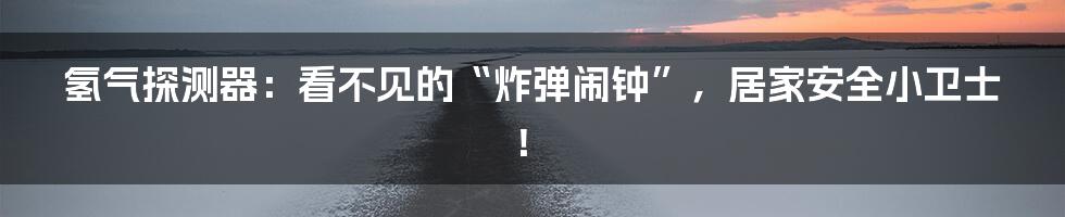 氢气探测器:看不见的“炸弹闹钟”,居家安全小卫士!