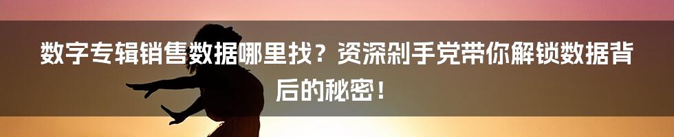 数字专辑销售数据哪里找？资深剁手党带你解锁数据背后的秘密！