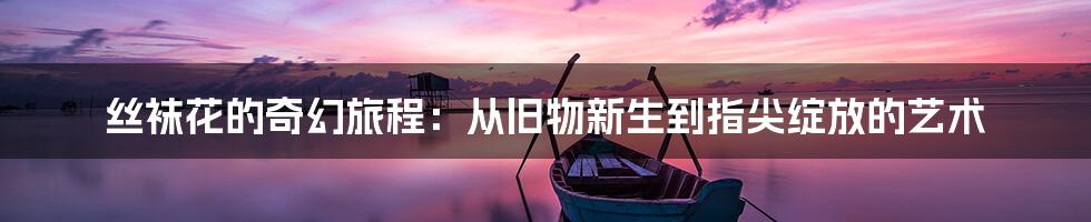 丝袜花的奇幻旅程:从旧物新生到指尖绽放的艺术